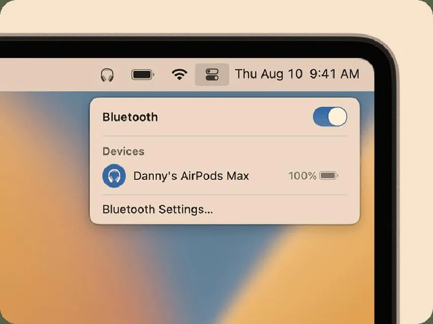 AirPods na MacBooku